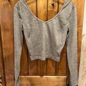 Soft stretchy yoga olive green yoga top, gently used